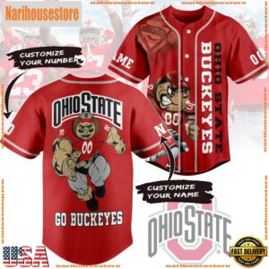 NCAA Ohio State Buckeyes Mascot Warrior Baseball Jersey