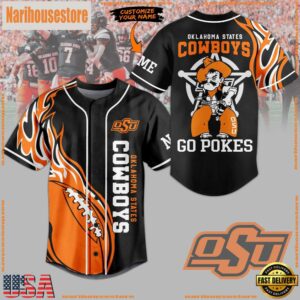 NCAA Oklahoma State Cowboys Mascot Go Pokes Baseball Jersey