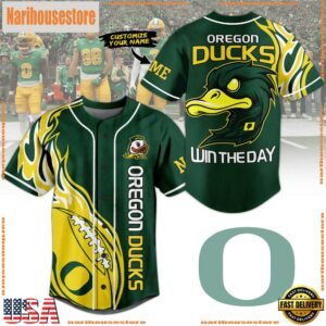 NCAA Oregon Ducks Football Mascot Ready To Fight Custom Baseball Jersey