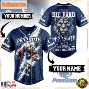 NCAA Penn State Nittany Lions I AM A Die Hard Baseball Jersey