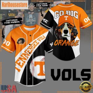 NCAA Tennessee Volunteers Go Big Mascot Orange Baseball Jersey
