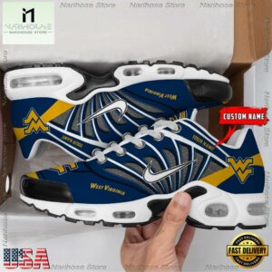 NCAA West Virginia Mountaineers Sport Football Logo Custom Air Max Plus Shoes