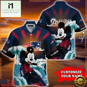 New England Patriots Special Mickey Mouse Movies Design Summer Hawaiian Shirt, NFL Aloha Shirt