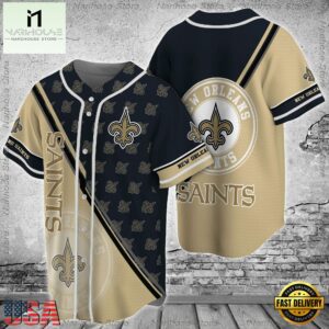 New Orleans Saints NFL Baseball Jersey Shirt FVJ01