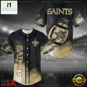 New Orleans Saints NFL Baseball Jersey Shirt