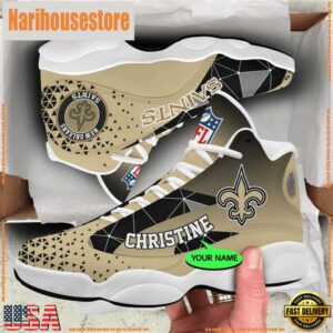 New Orleans Saints NFL Personalized Jordan 13 Shoes