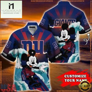 New York Giants Special Mickey Mouse Movies Design Summer Hawaiian Shirt, NFL Aloha Shirt