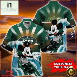 New York Jets Special Mickey Mouse Movies Design Summer Hawaiian Shirt, NFL Aloha Shirt