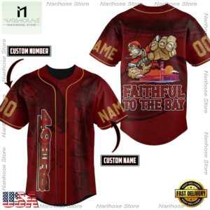 NFL Custom Name Number San Francisco 49ers Mascot Crazy Baseball Jersey