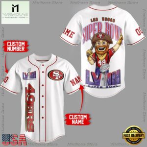 NFL Custom Name Number San Francisco 49ers Super Bowl White Baseball Jersey