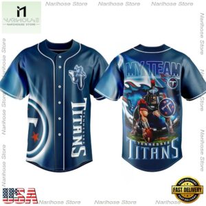 NFL Custom Name Tennessee Titans My Team Mascot Warrior Baseball Jersey