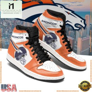 NFL Denver Broncos Football Logo Team Air Jordan 1 Hightop Shoes Sneakers