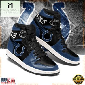 NFL Indianapolis Colts Football Logo Team Air Jordan 1 Hightop Shoes Sneakers