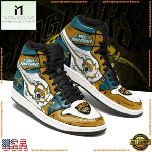 NFL Jacksonville Jaguars Football Logo Team Air Jordan 1 Hightop Shoes Sneakers