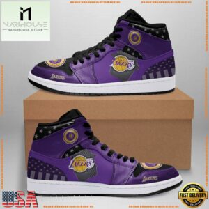 NFL Los Angeles Lakers Football Logo Team Air Jordan 1 Hightop Shoes Sneakers