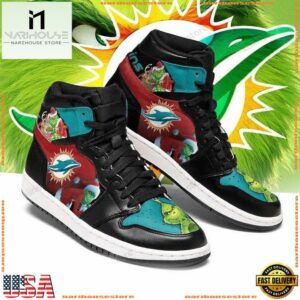 NFL Miami Dolphins Football Logo Team Air Jordan 1 Hightop Shoes Sneakers