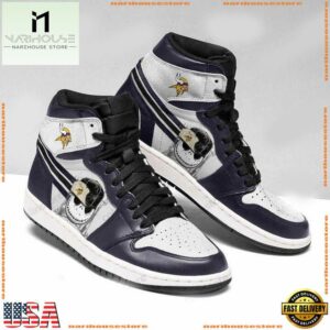 NFL Minnesota Vikings Football Logo Team Air Jordan 1 Hightop Shoes Sneakers