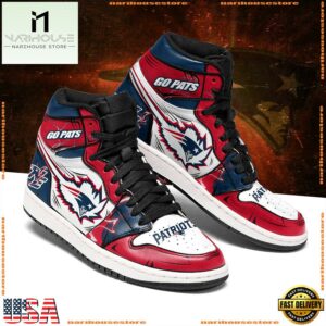 NFL New England Patriots Football Logo Team Air Jordan 1 Hightop Shoes Sneakers