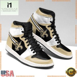 NFL New Orleans Saints Football Logo Team Air Jordan 1 Hightop Shoes Sneakers