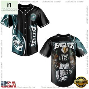 NFL Philadelphia Eagles Mascot Fly Eagles Fly Baseball Jersey