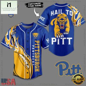 NFL Pittsburgh Panthers Hail To Pitt Custom Name Baseball Jersey