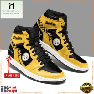 NFL Pittsburgh Steelers Football Logo Team Air Jordan 1 Hightop Shoes Sneakers