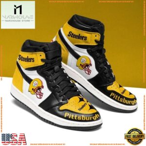NFL Pittsburgh Steelers Football Logo Team Air Jordan 1 Hightop Shoes Sneakers