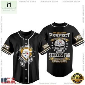 NFL Pittsburgh Steelers You're Pretty Damn Close Custom Name Baseball Jersey