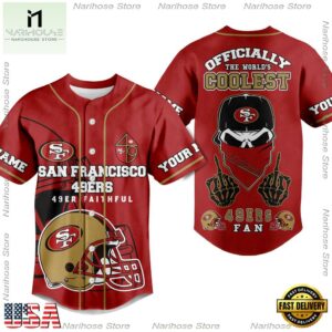NFL San Francisco 49ers Officially The World Coolest Custom Name Baseball Jersey