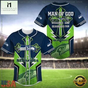 NFL Seattle Seahawks Man of God Baseball Jersey Shirt