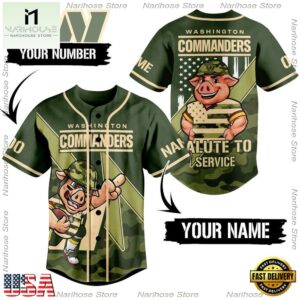 NFL Washington Commanders Salute To Service Custom Name Number Baseball Jersey