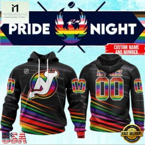 NHL New Jersey Devils Pride Night 2025 Custom Name Hoodie