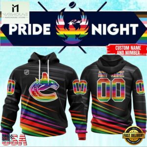 NHL Vancouver Canucks Pride Night 2025 Custom Name Hoodie