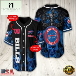 Personalized Name And Number Buffalo Bills NFL Baseball Jersey For Fans