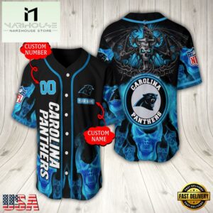 Personalized Name And Number Carolina Panthers NFL Baseball Jersey For Fans