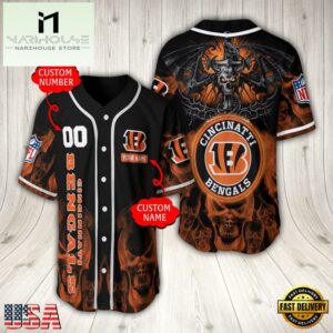 Personalized Name And Number Cincinnati Bengals NFL Baseball Jersey For Fans