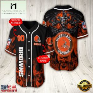 Personalized Name And Number Cleveland Browns NFL Baseball Jersey For Fans