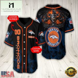 Personalized Name And Number Denver Broncos NFL Baseball Jersey For Fans