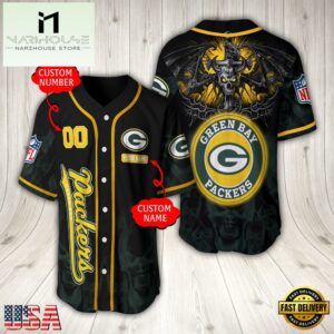 Personalized Name And Number Green Bay Packers NFL Baseball Jersey For Fans