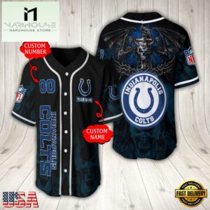 Personalized Name And Number Indianapolis Colts NFL Baseball Jersey For Fans
