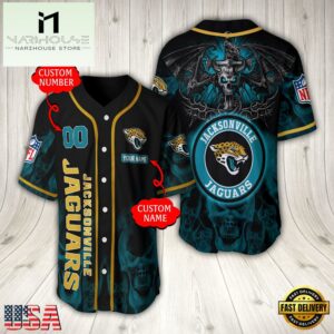 Personalized Name And Number Jacksonville Jaguars NFL Baseball Jersey For Fans