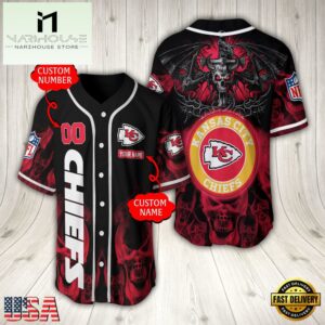 Personalized Name And Number Kansas City Chiefs NFL Baseball Jersey For Fans