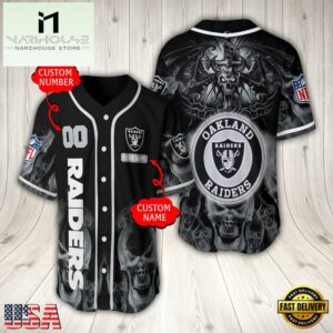 Personalized Name And Number Las Vegas Raiders NFL Baseball Jersey For Fans