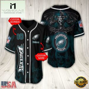 Personalized Name And Number Philadelphia Eagles NFL Baseball Jersey For Fans