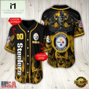 Personalized Name And Number Pittsburgh Steelers NFL Baseball Jersey For Fans