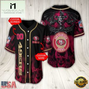Personalized Name And Number San Francisco 49ers NFL Baseball Jersey For Fans