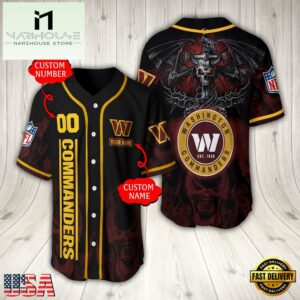 Personalized Name And Number Washington Commanders NFL Baseball Jersey For Fans