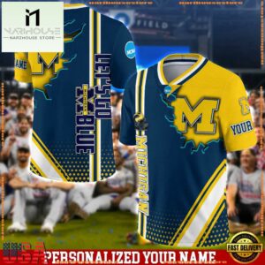 Personalized NCAA Michigan Wolverines Team Logo Player Football Jersey