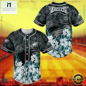 Philadelphia Eagles NFL Floral Baseball Jersey Shirt
