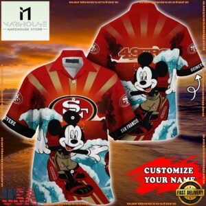 San Francisco 49ers Special Mickey Mouse Movies Design Summer Hawaiian Shirt, NFL Aloha Shirt